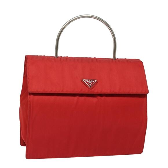 PRADA Hand Bag Nylon Red - Picture 1 of 9